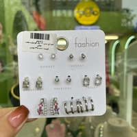  عکس5 پک گوشواره هفت جفتی نقره ای